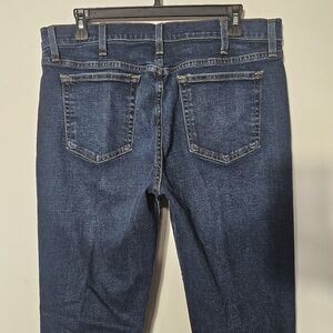 George Slim 34x28 Navy Blue Mens Denim Cotton Blend Jeans with Zipper Fly Button